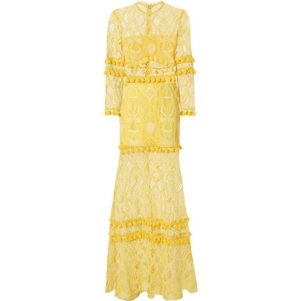 Alexis Yellow Thora Lace Dress Size XS